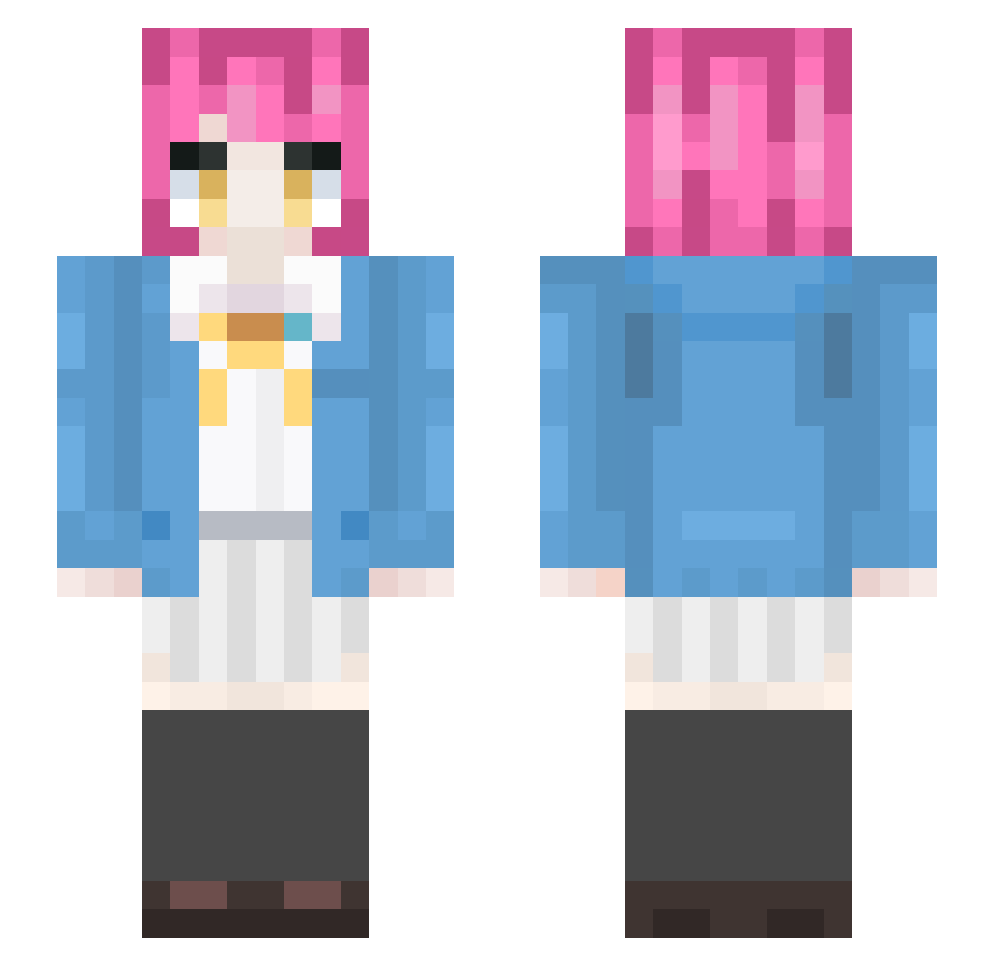 rinatennouji Minecraft skin, front and back view