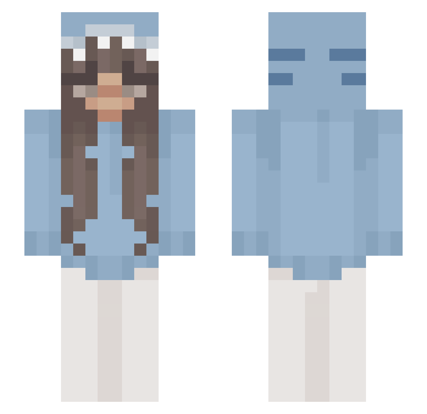 ashepluto Minecraft skin, front and back view