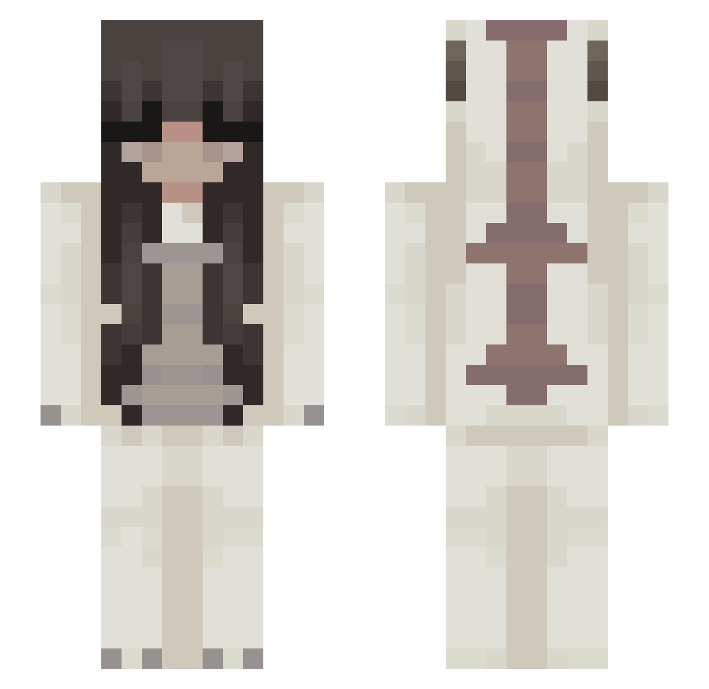 Plonking Minecraft skin, front and back view