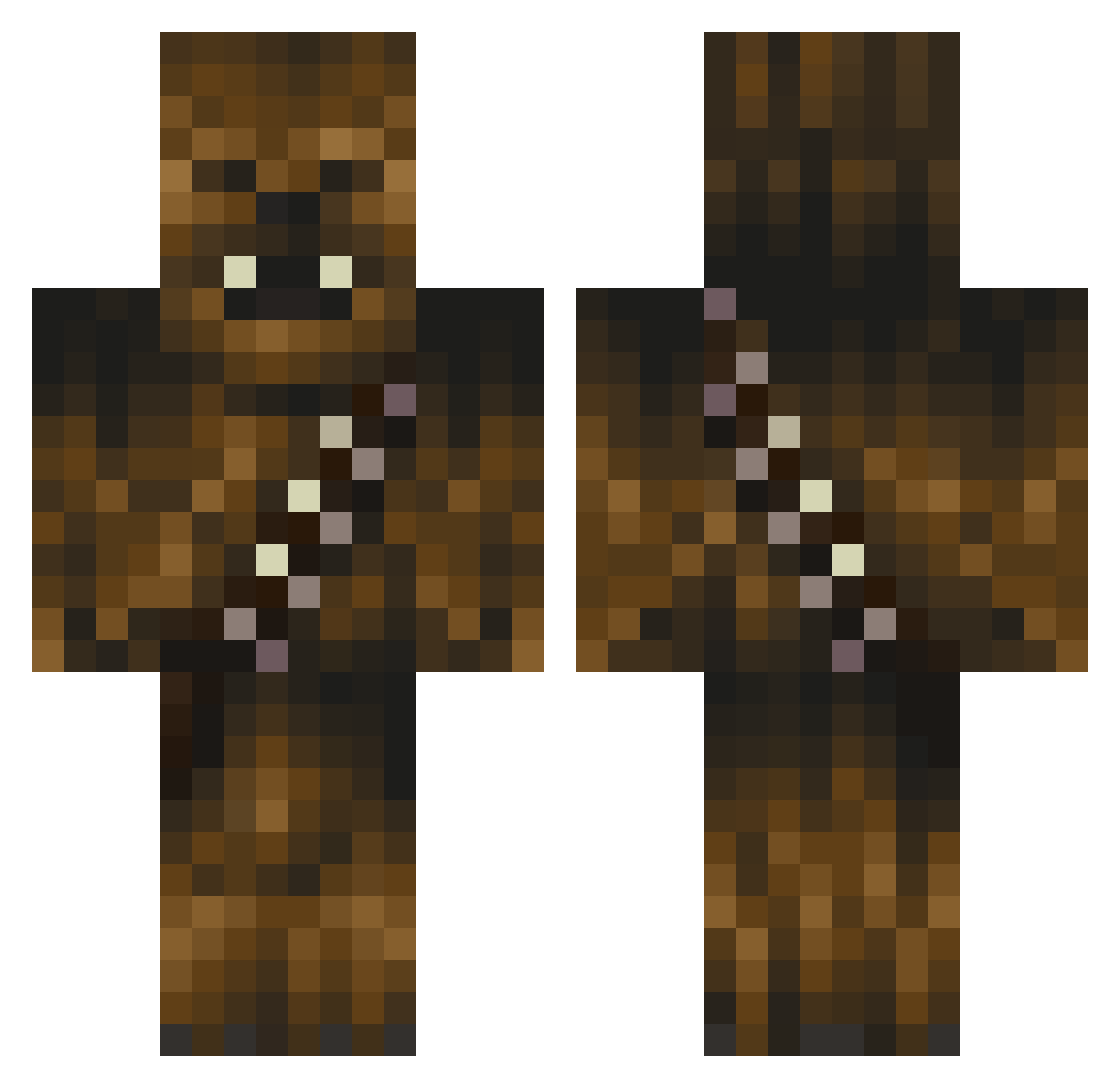 llenry Minecraft skin, front and back view