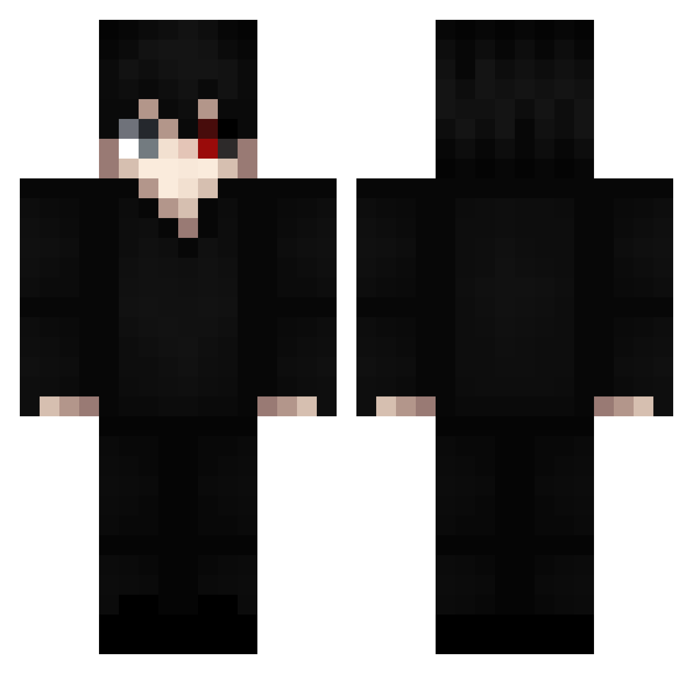 Retachi Minecraft skin, front and back view
