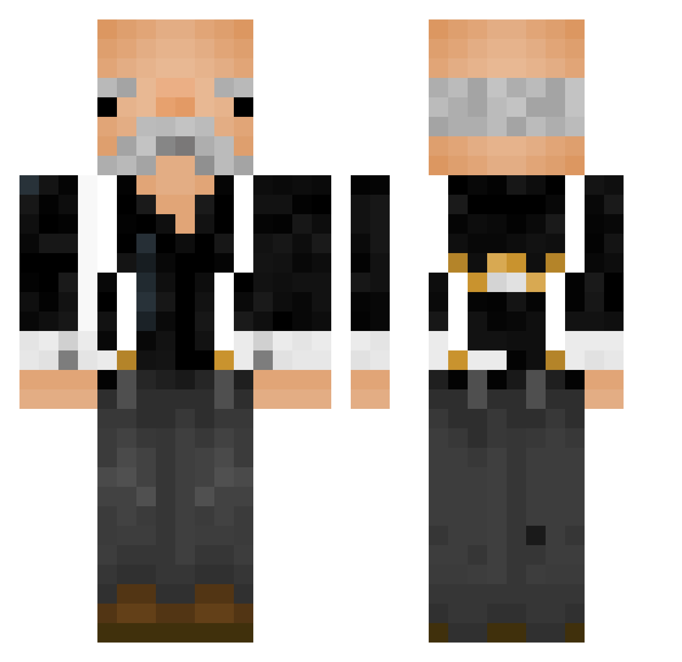 turnendmitchel Minecraft skin, front and back view