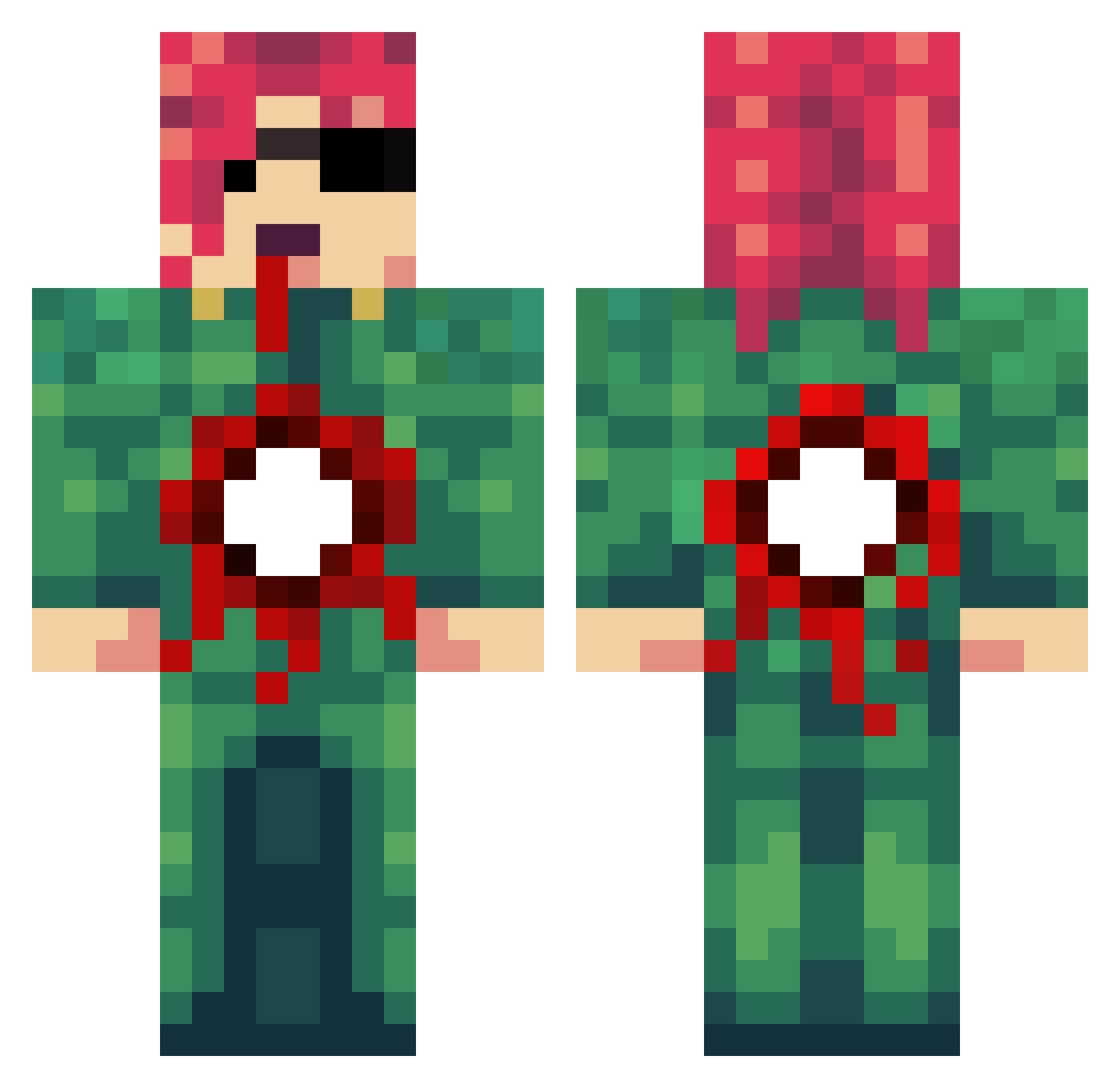 TomStupid Minecraft skin, front and back view