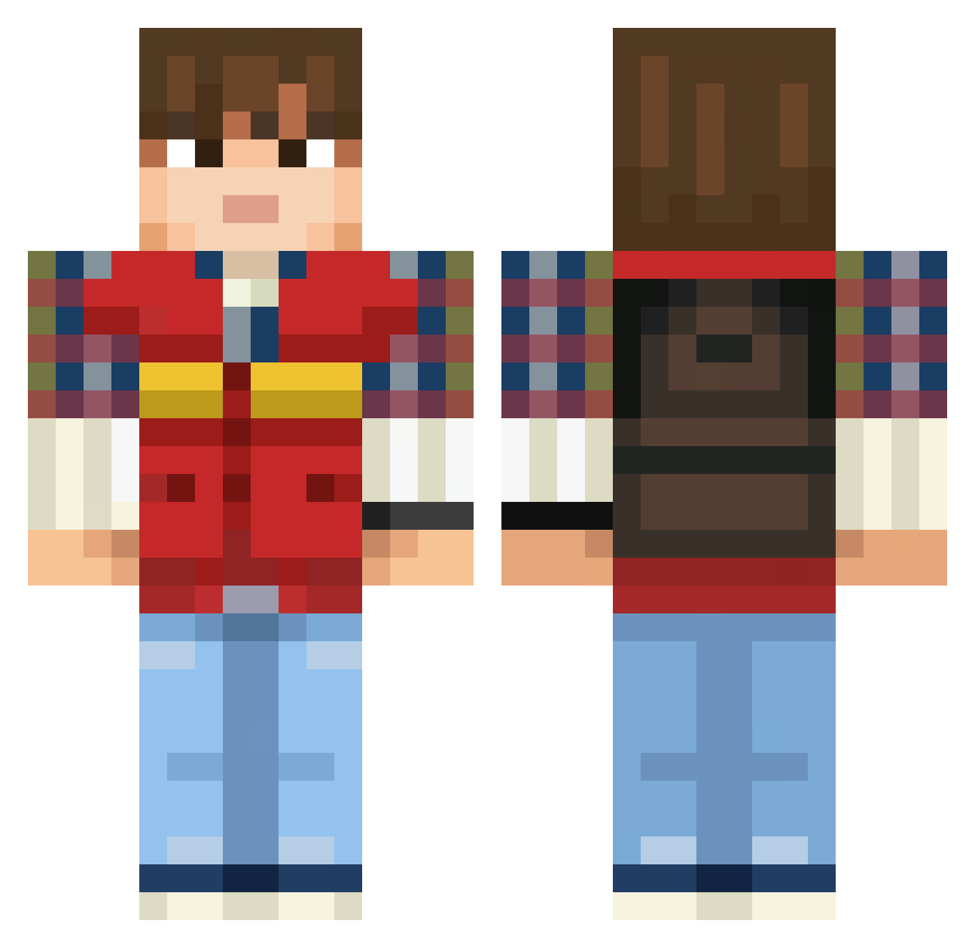 zezed Minecraft skin, front and back view