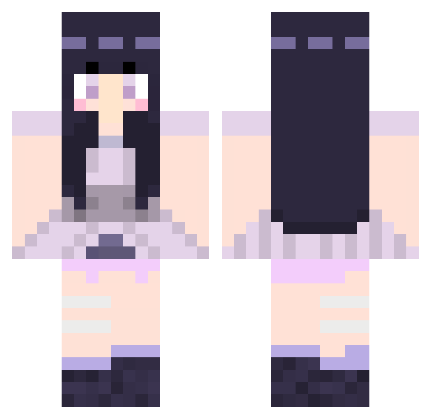 xany Minecraft skin, front and back view