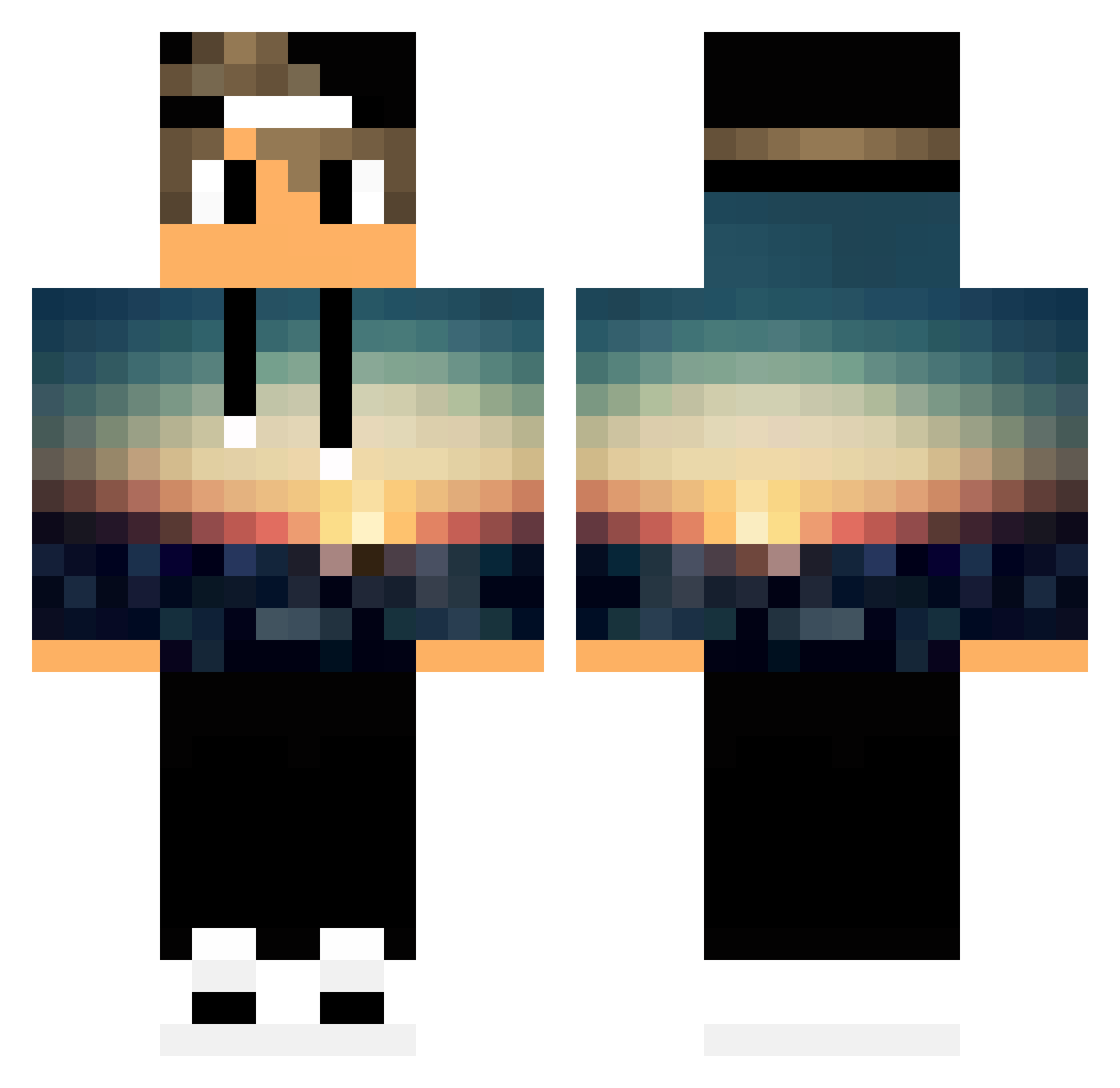 Qav45 Minecraft skin, front and back view