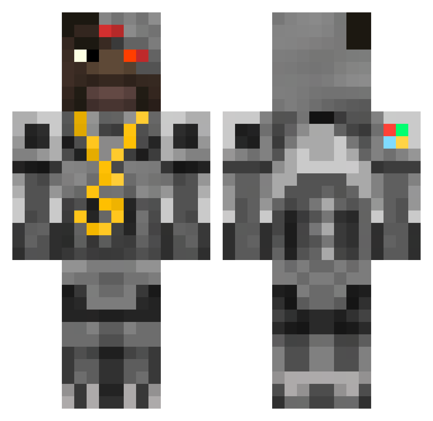 OVERFORYOU Minecraft skin, front and back view