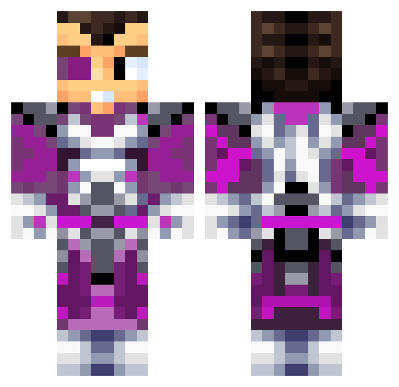dwtap Minecraft skin, front and back view