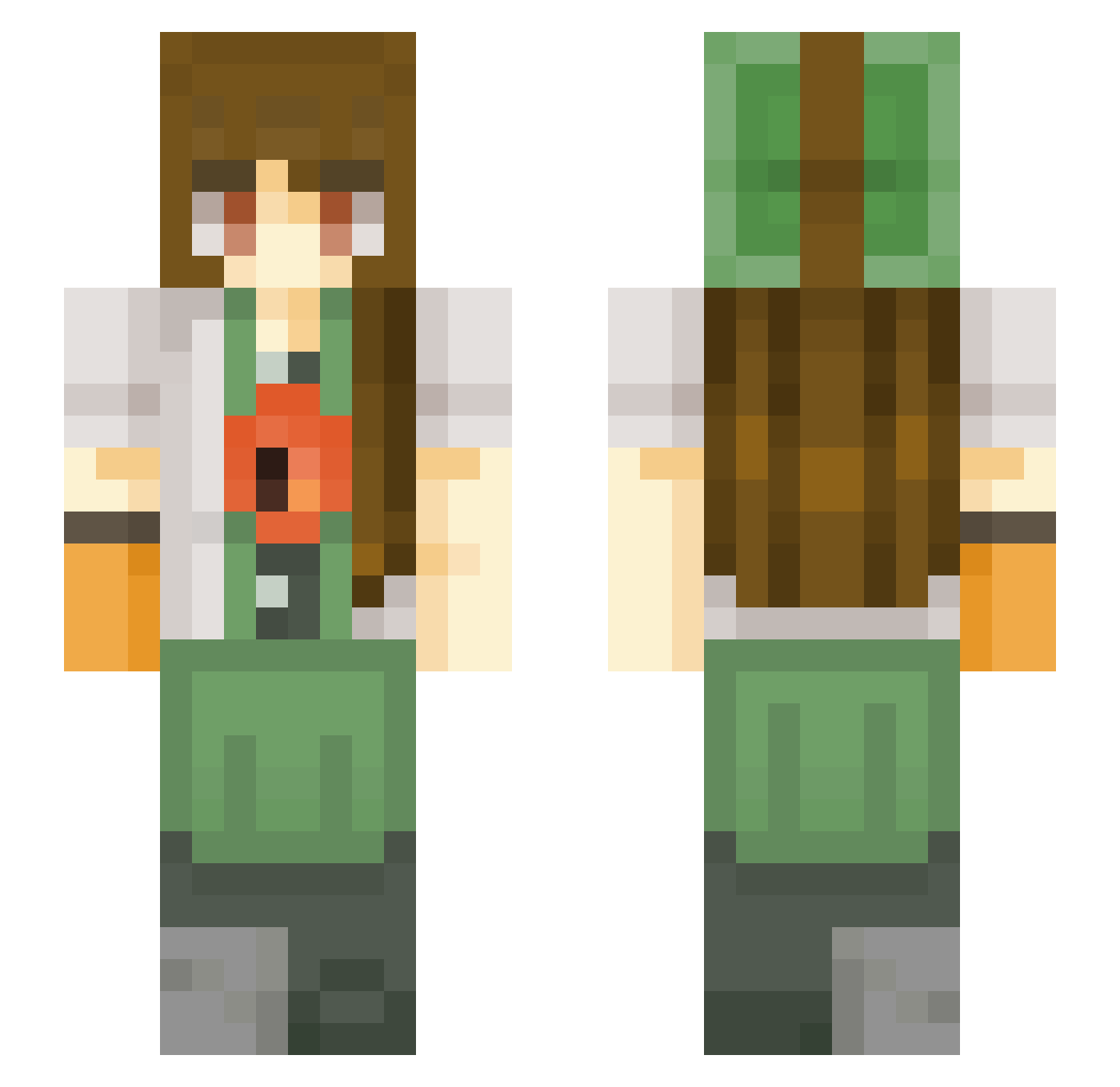 Rishimaru Minecraft skin, front and back view