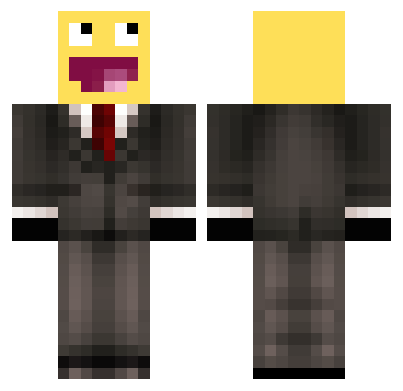 HandBrake Minecraft skin, front and back view