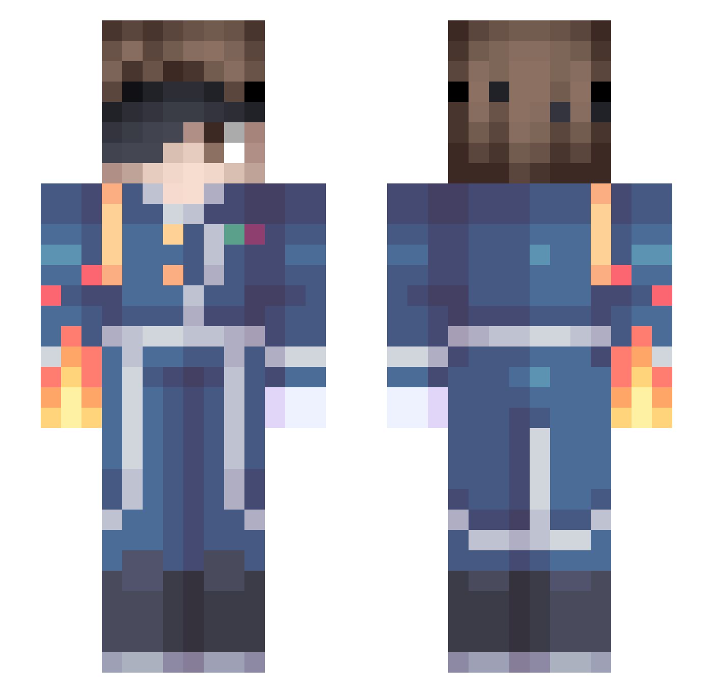 rzyrtex Minecraft skin, front and back view