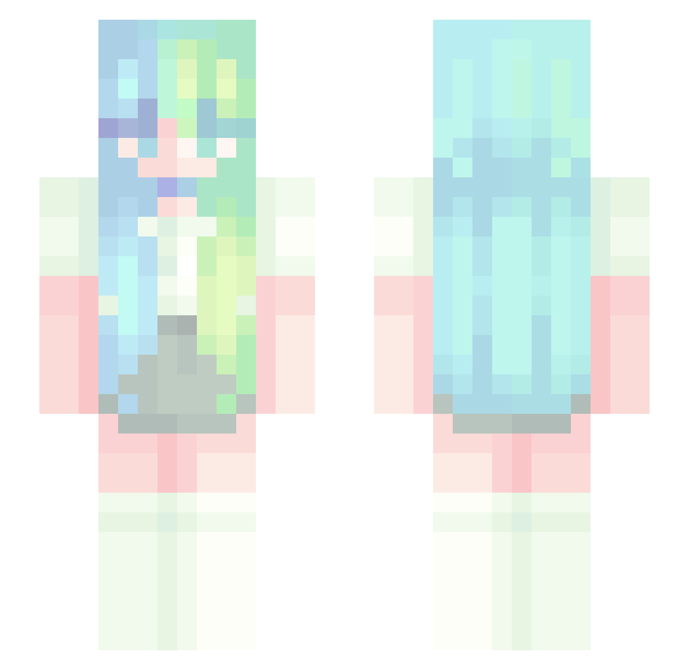 TheSaturn Minecraft skin, front and back view