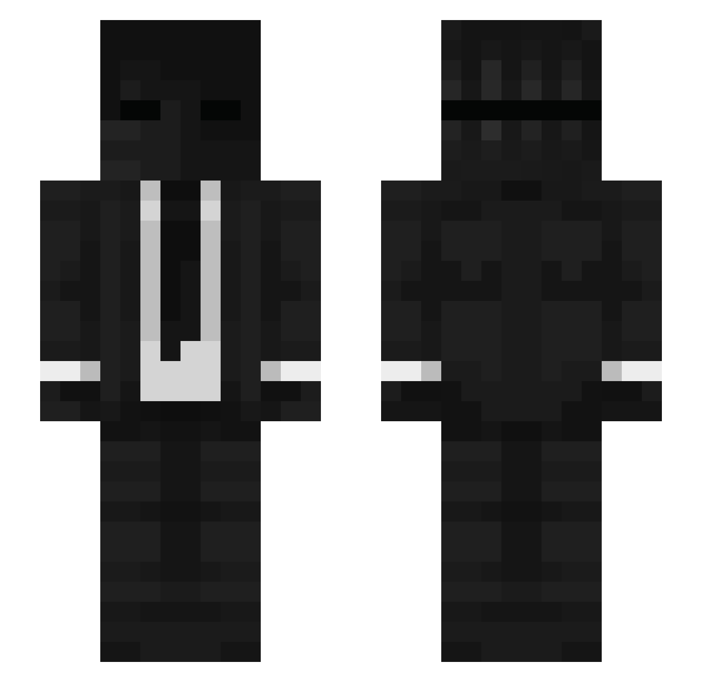 Nolomero Minecraft skin, front and back view