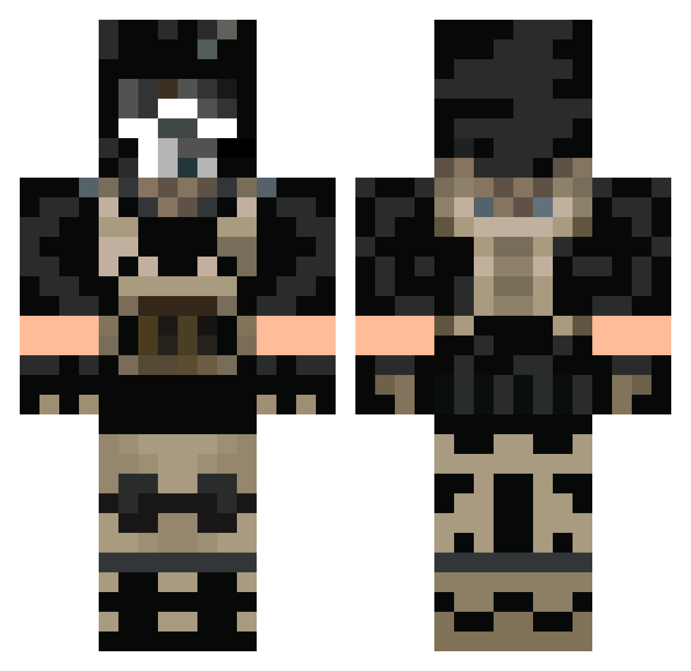 BrokenxOath Minecraft skin, front and back view