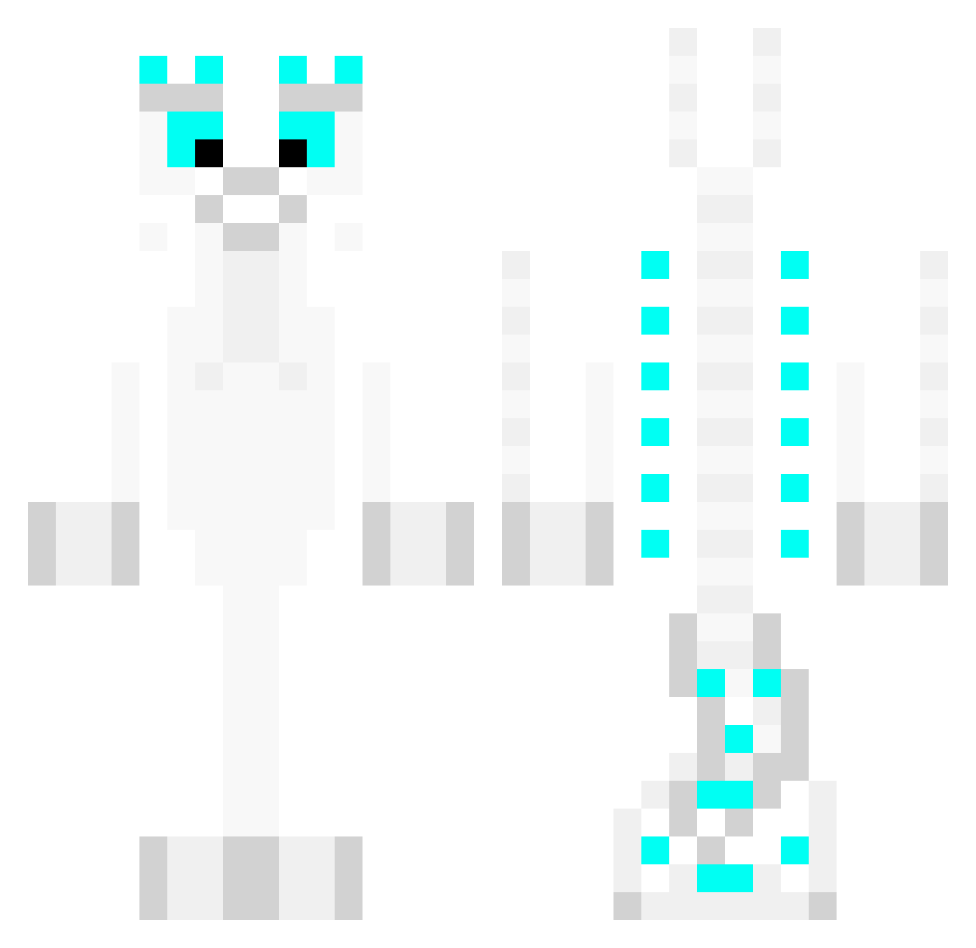 Blizzard_Kitty Minecraft skin, front and back view
