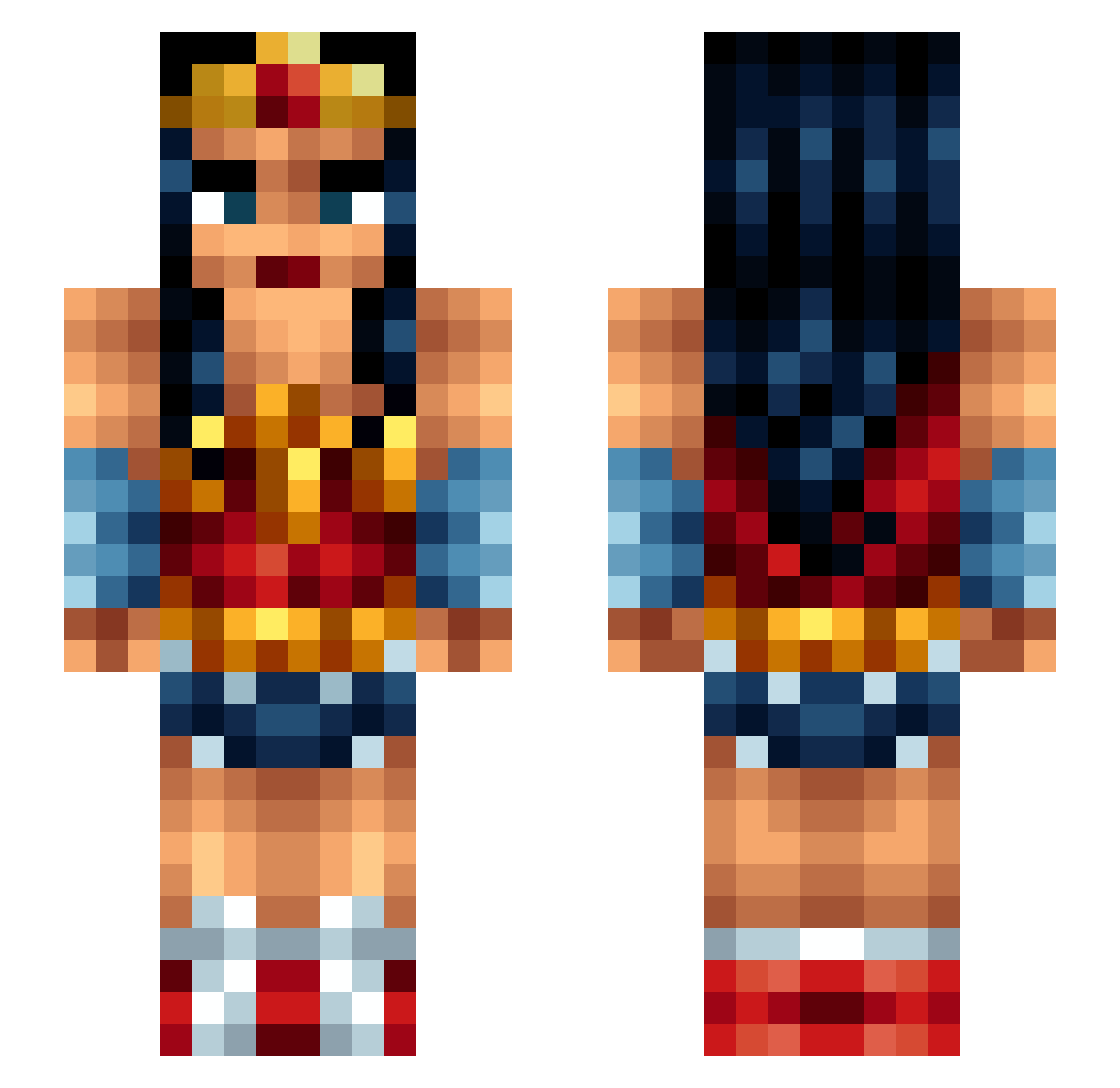 Micropsia Minecraft skin, front and back view