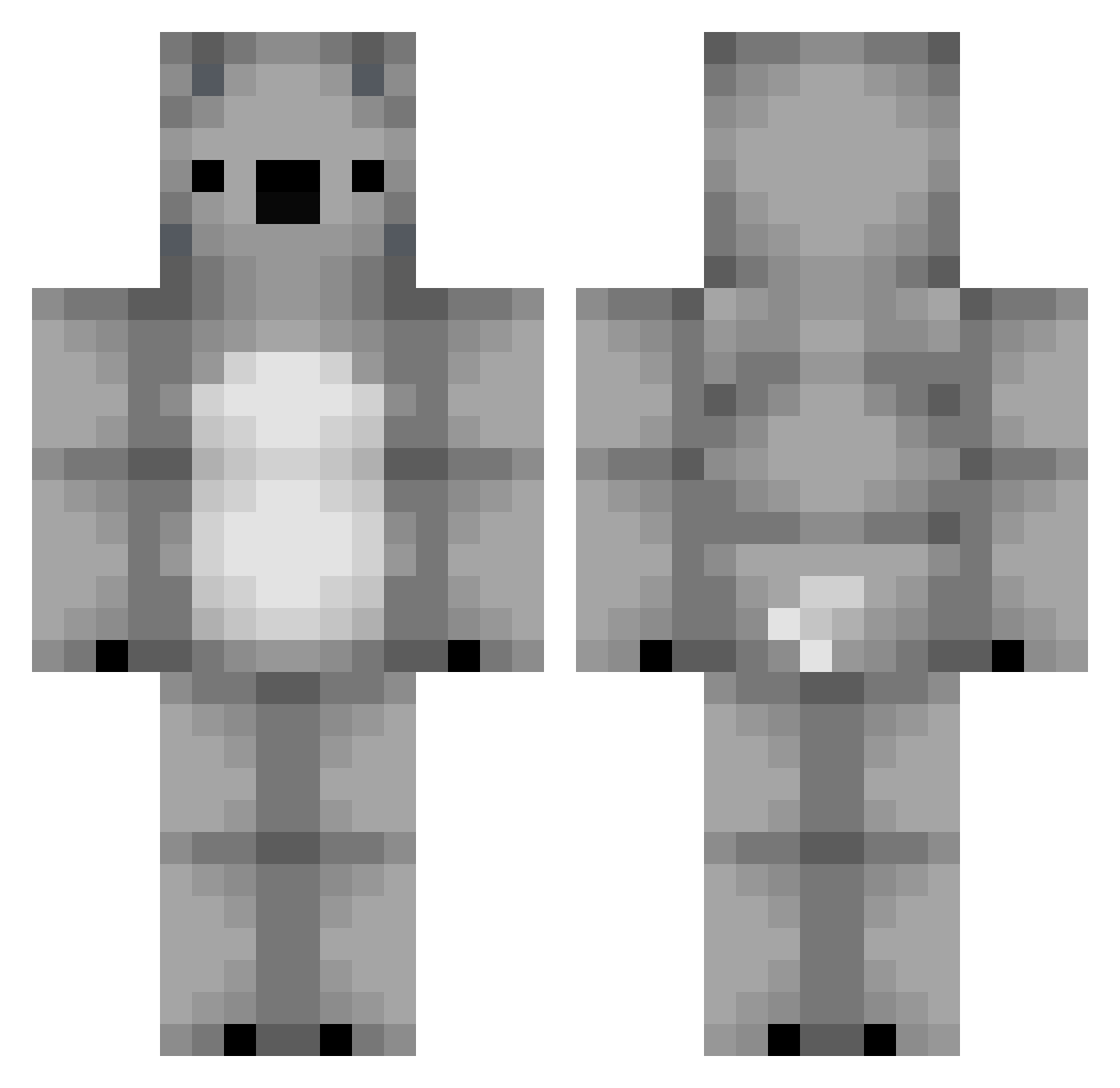 Qexzol Minecraft skin, front and back view