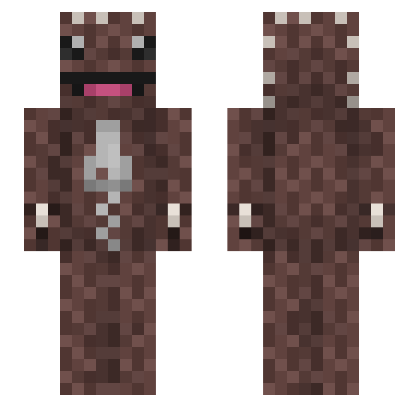 rorroflex Minecraft skin, front and back view