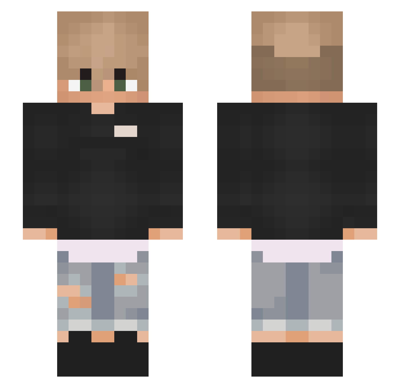SkirrSkirr Minecraft skin, front and back view