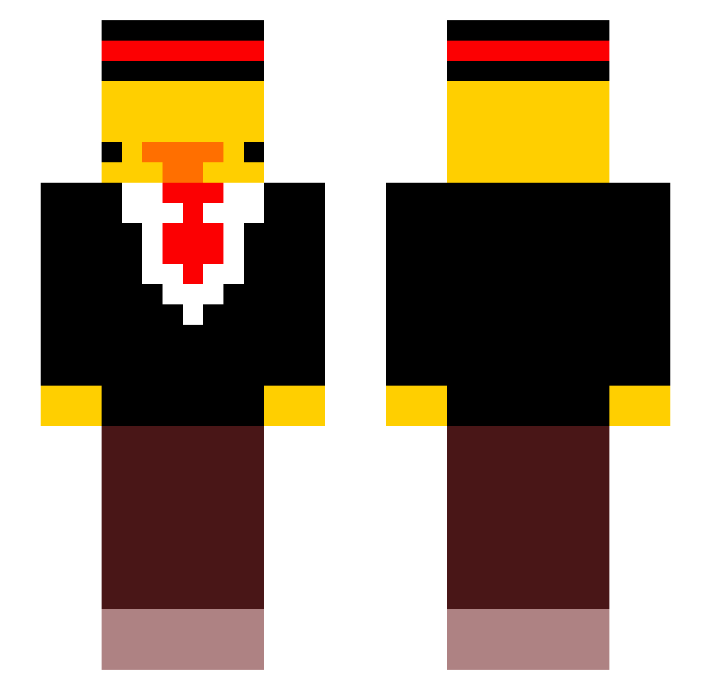 Mariofan_ Minecraft skin, front and back view