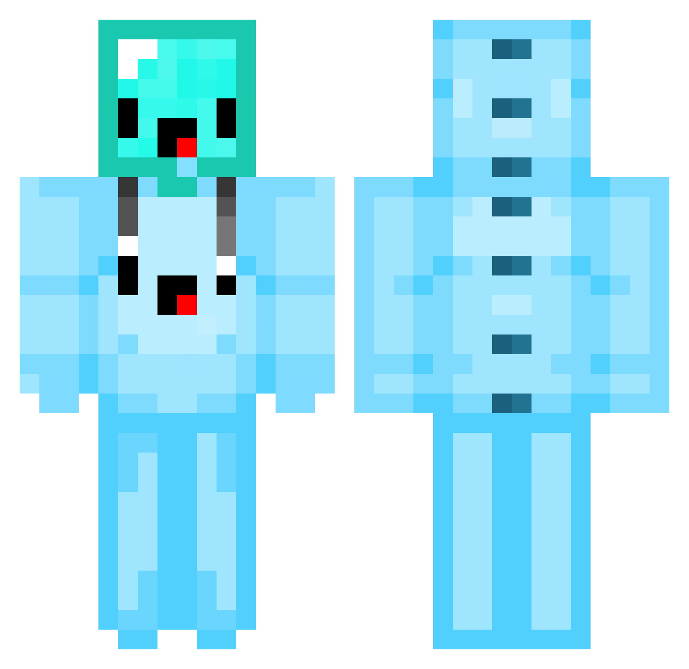 NoHacksJustBan Minecraft skin, front and back view