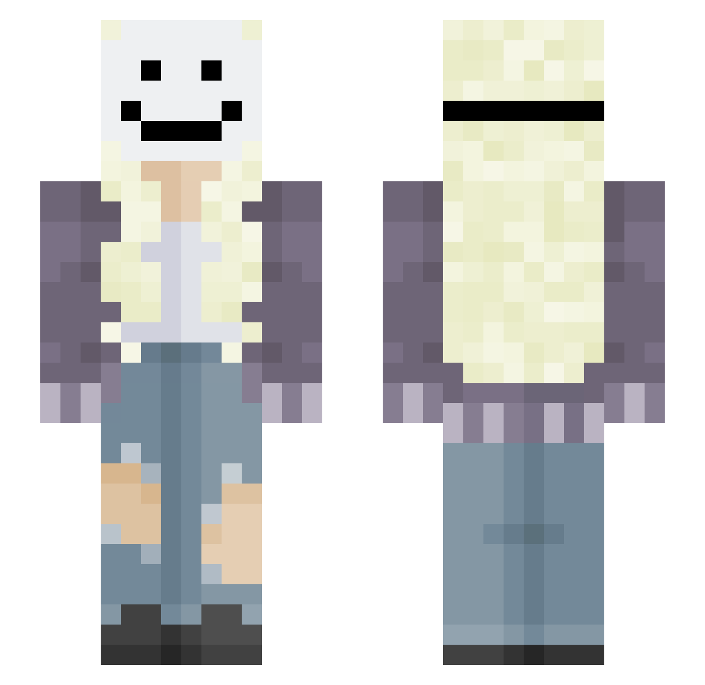Tre____ Minecraft skin, front and back view