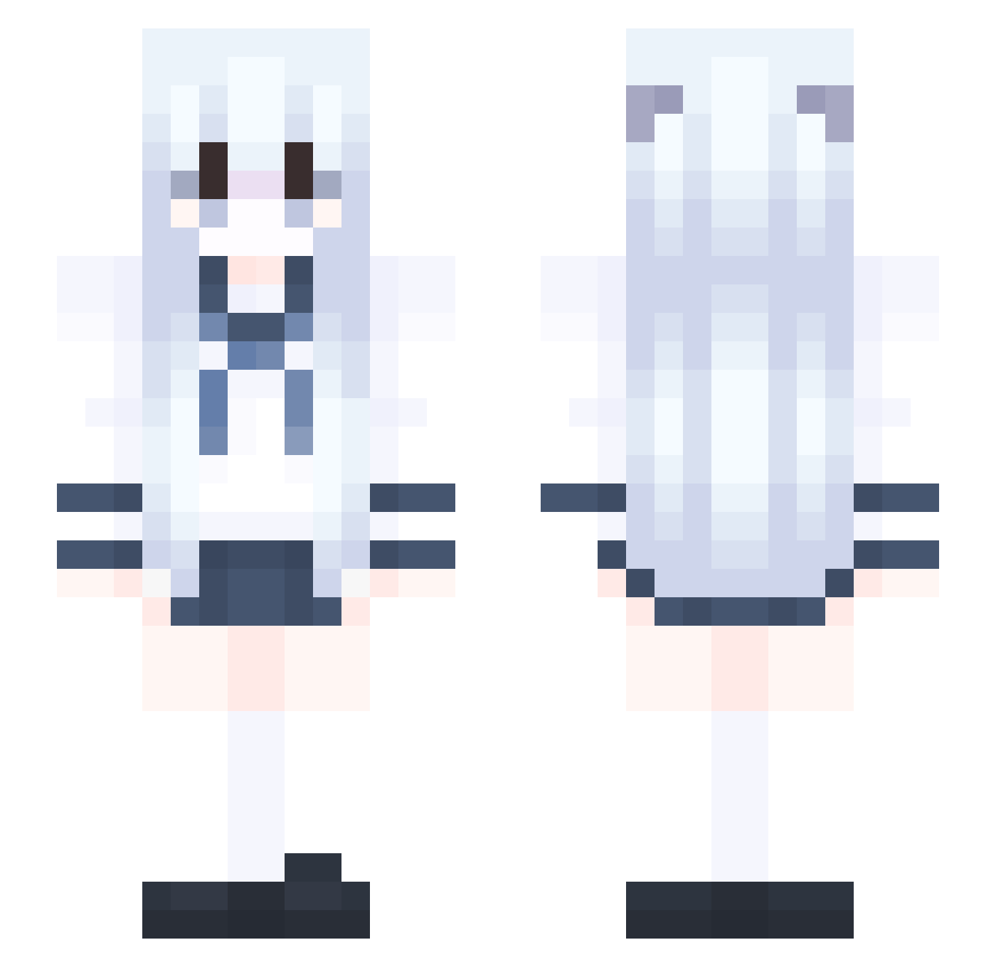 Merryz2 Minecraft skin, front and back view