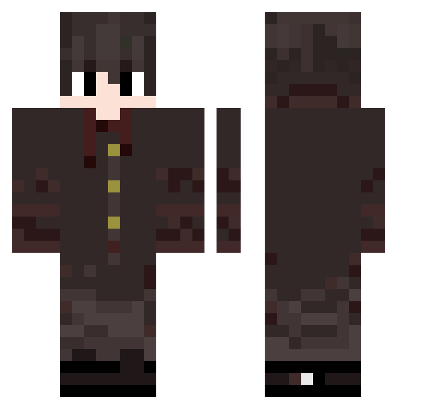 xrpx Minecraft skin, front and back view