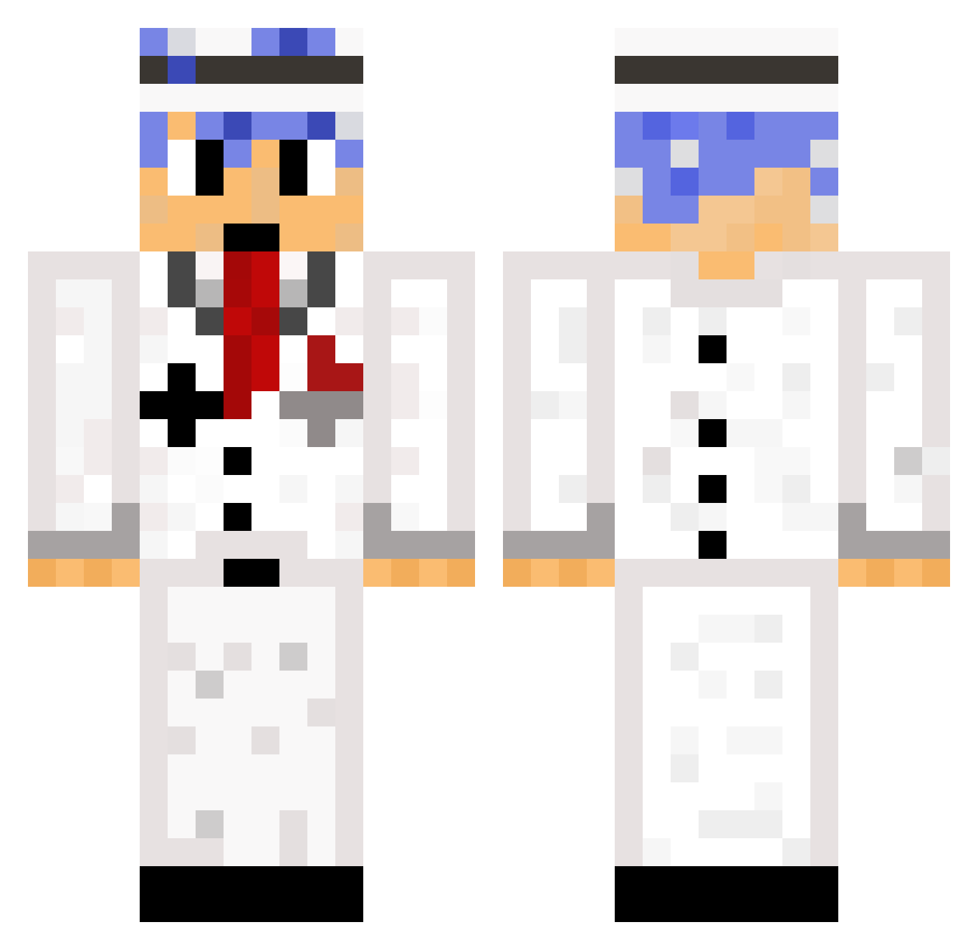 Protronica Minecraft skin, front and back view