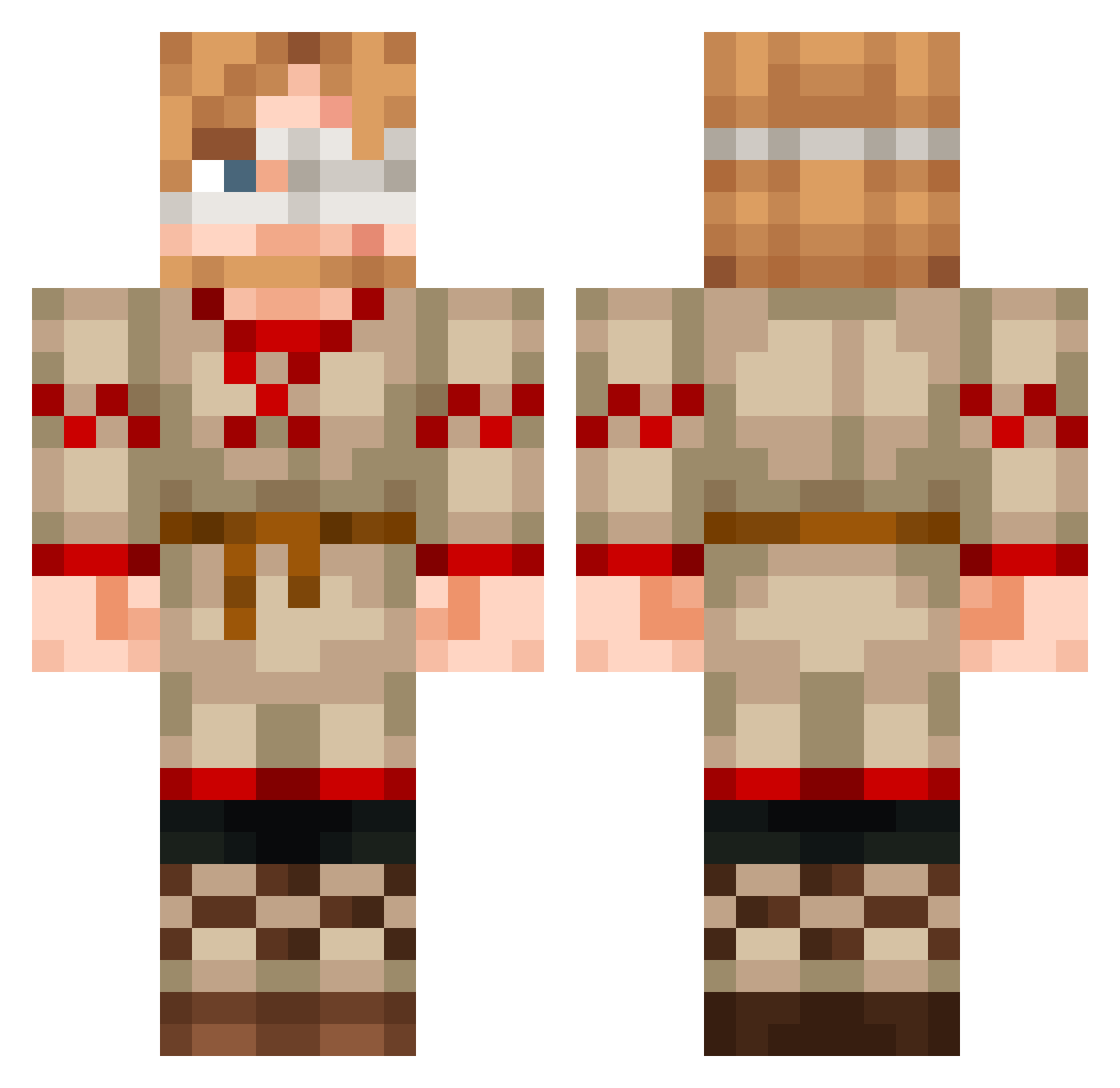 U_V_F Minecraft skin, front and back view