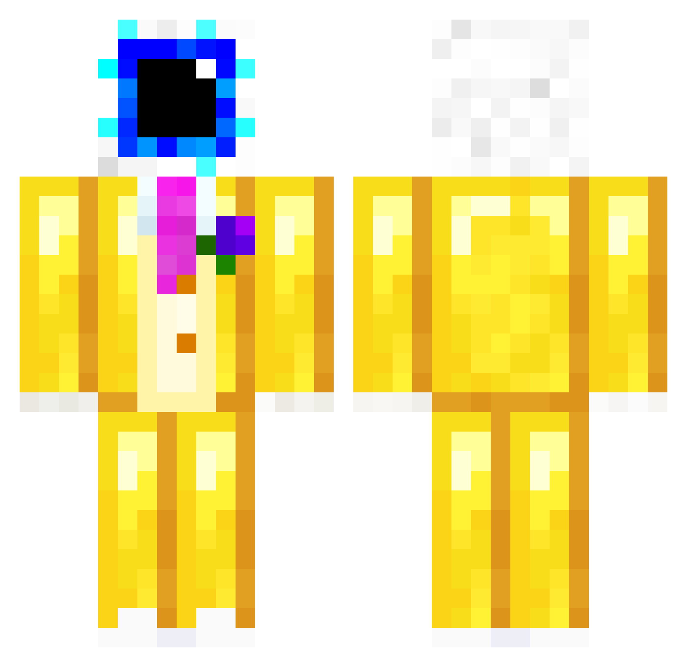 JUPIK67 Minecraft skin, front and back view