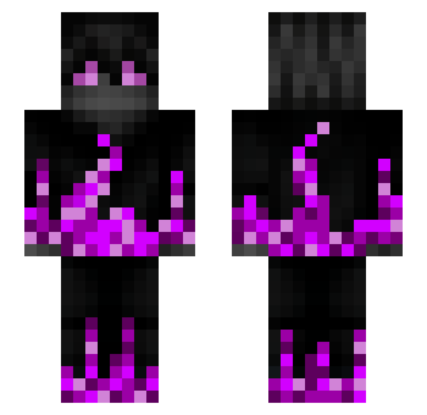 MaskedNacho Minecraft skin, front and back view