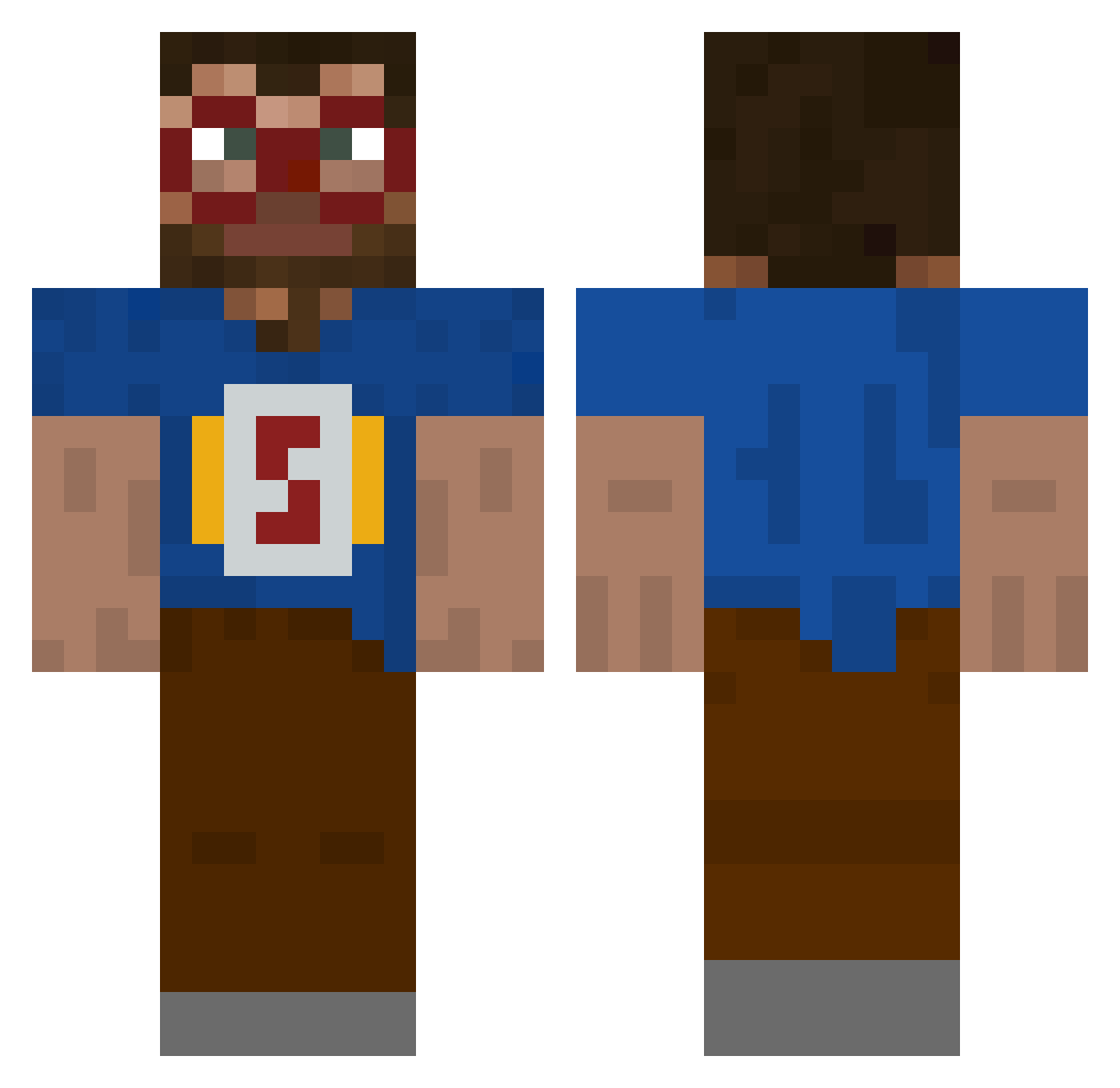 Skippy21 Minecraft skin, front and back view