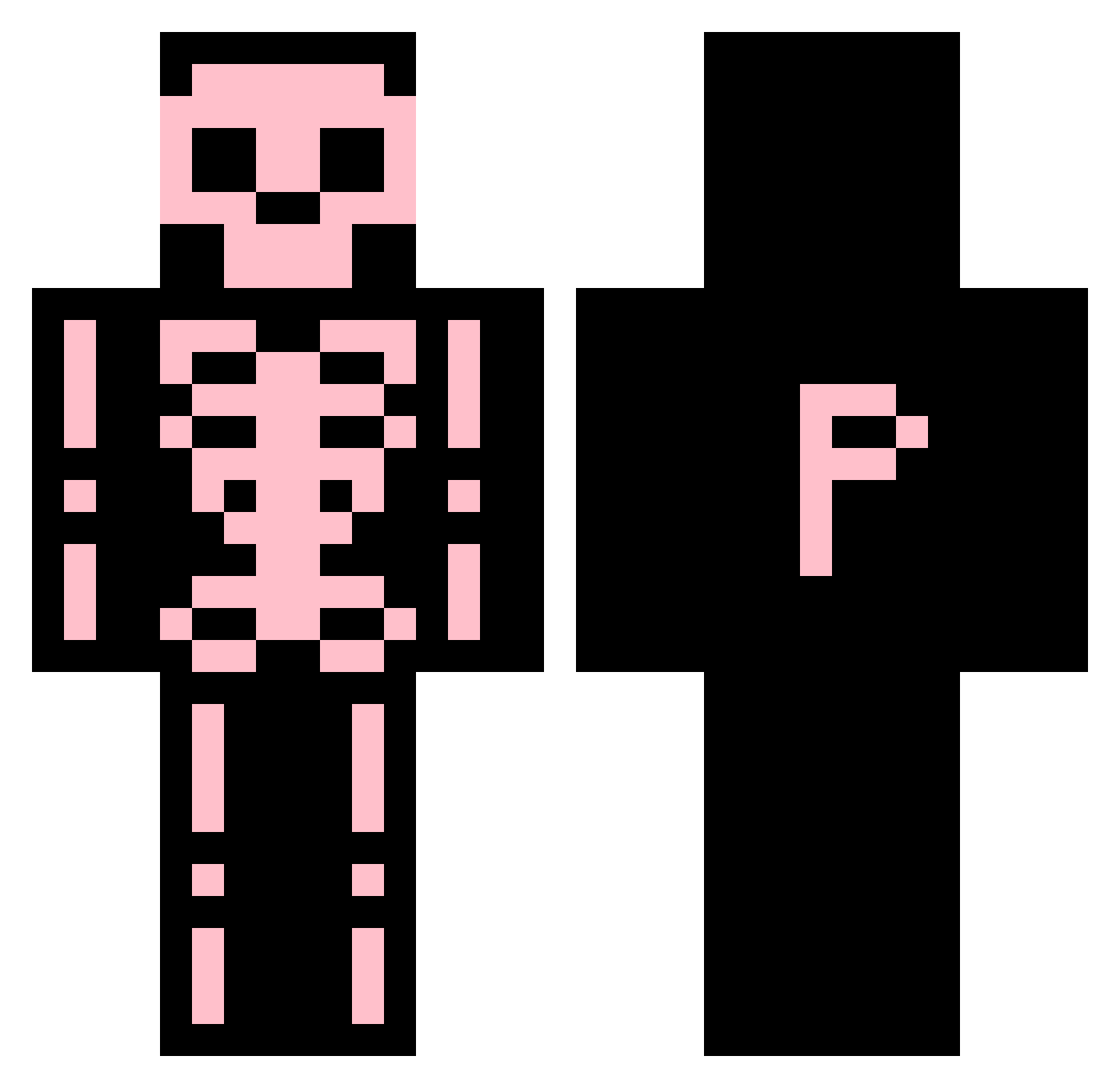 pink_heutting Minecraft skin, front and back view