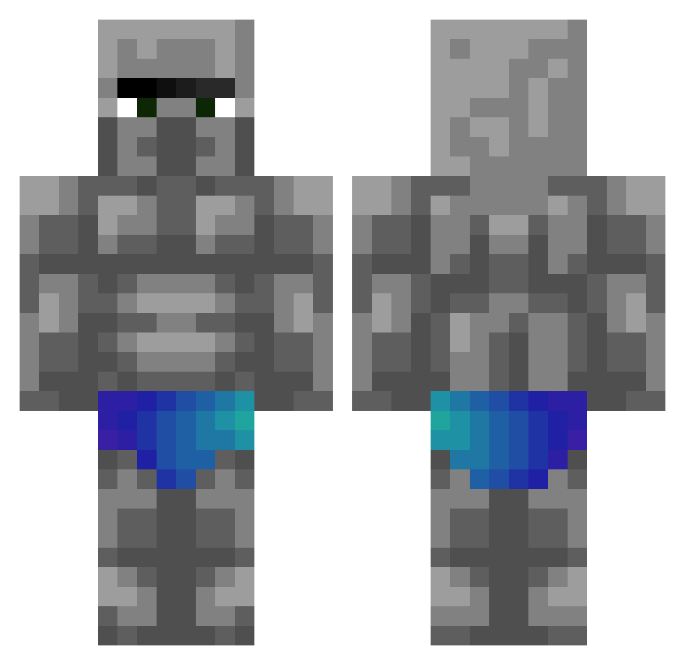 StrawHatHarris Minecraft skin, front and back view