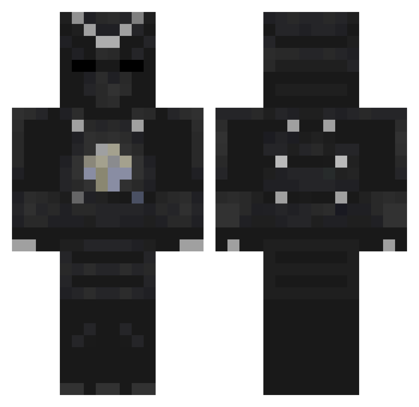 cloused Minecraft skin, front and back view