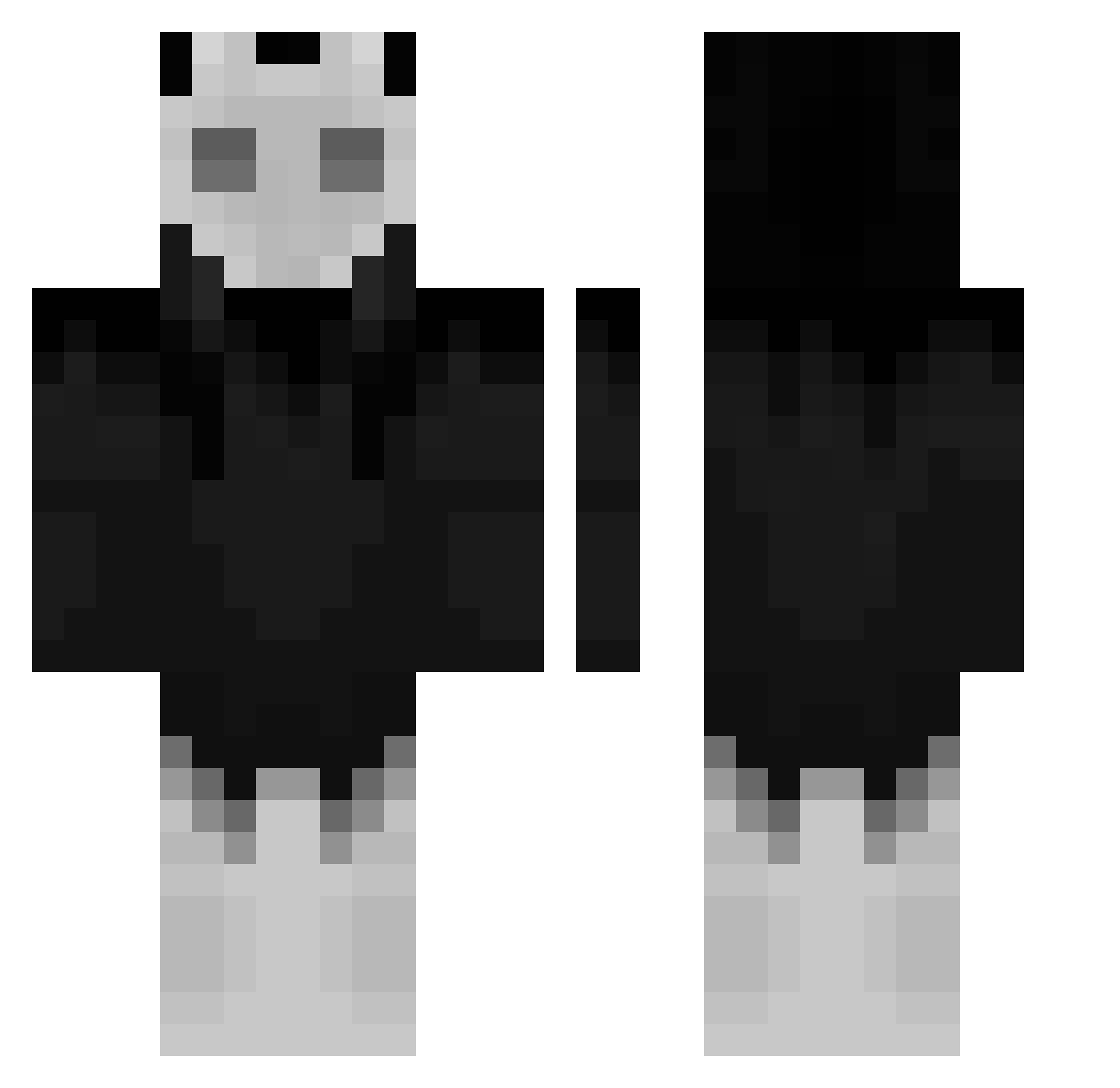 HyperApplied Minecraft skin, front and back view