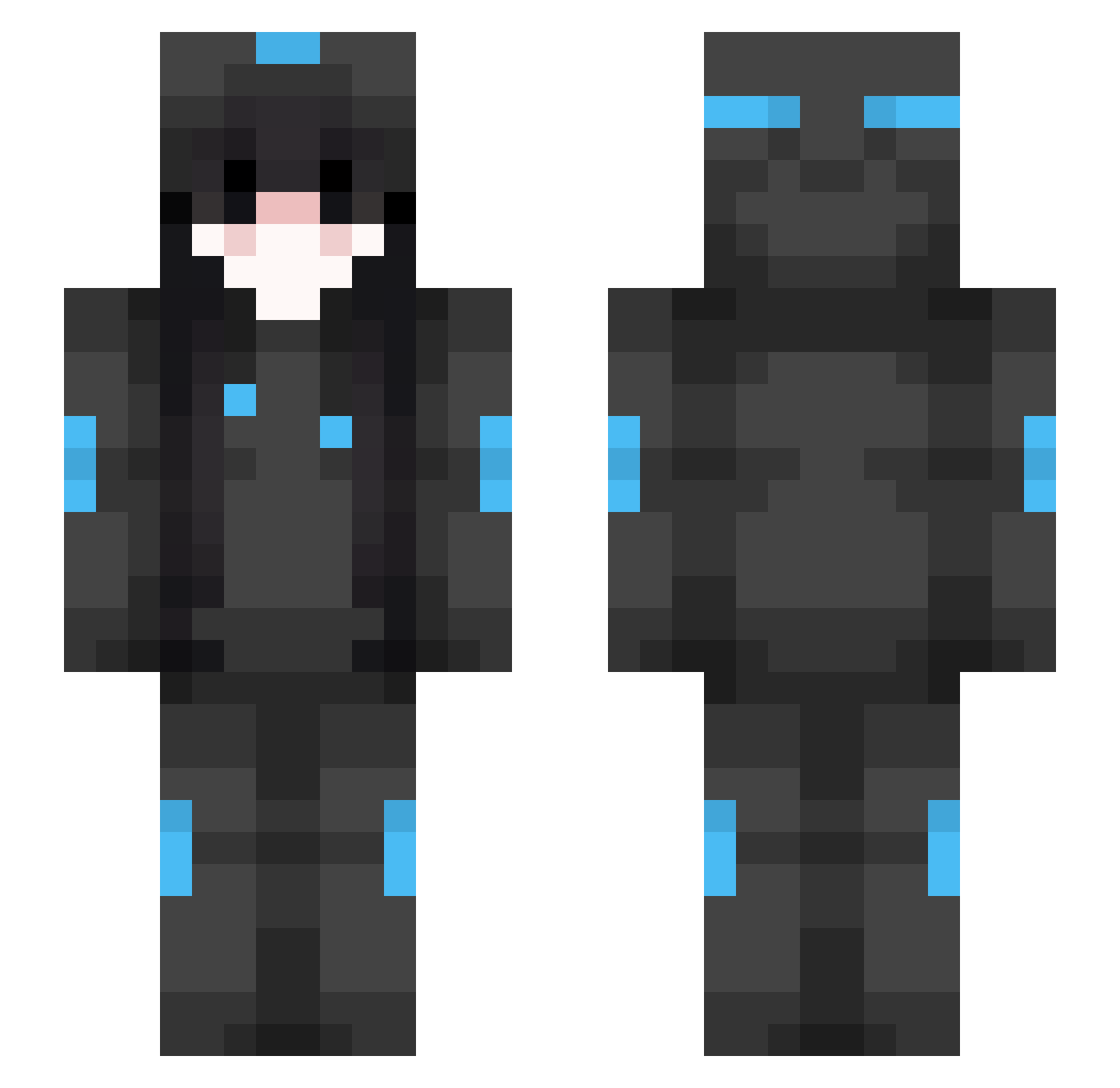 Oatise Minecraft skin, front and back view