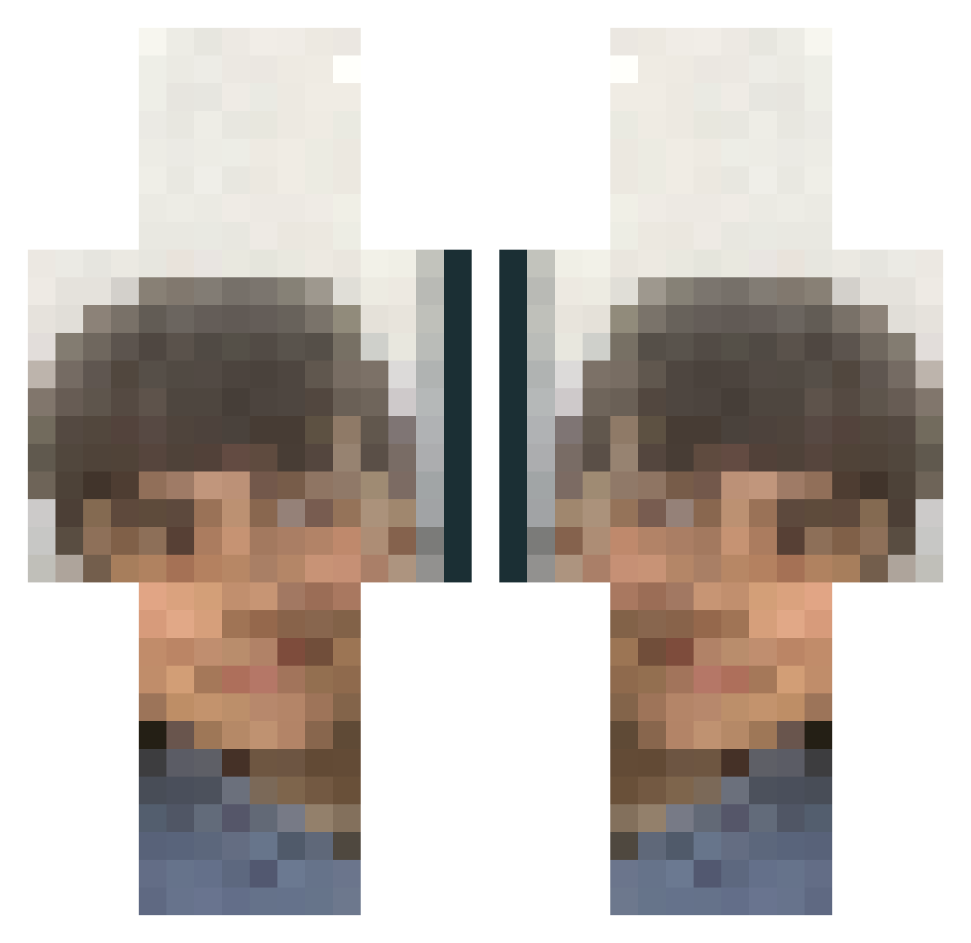 H00D2Y Minecraft skin, front and back view