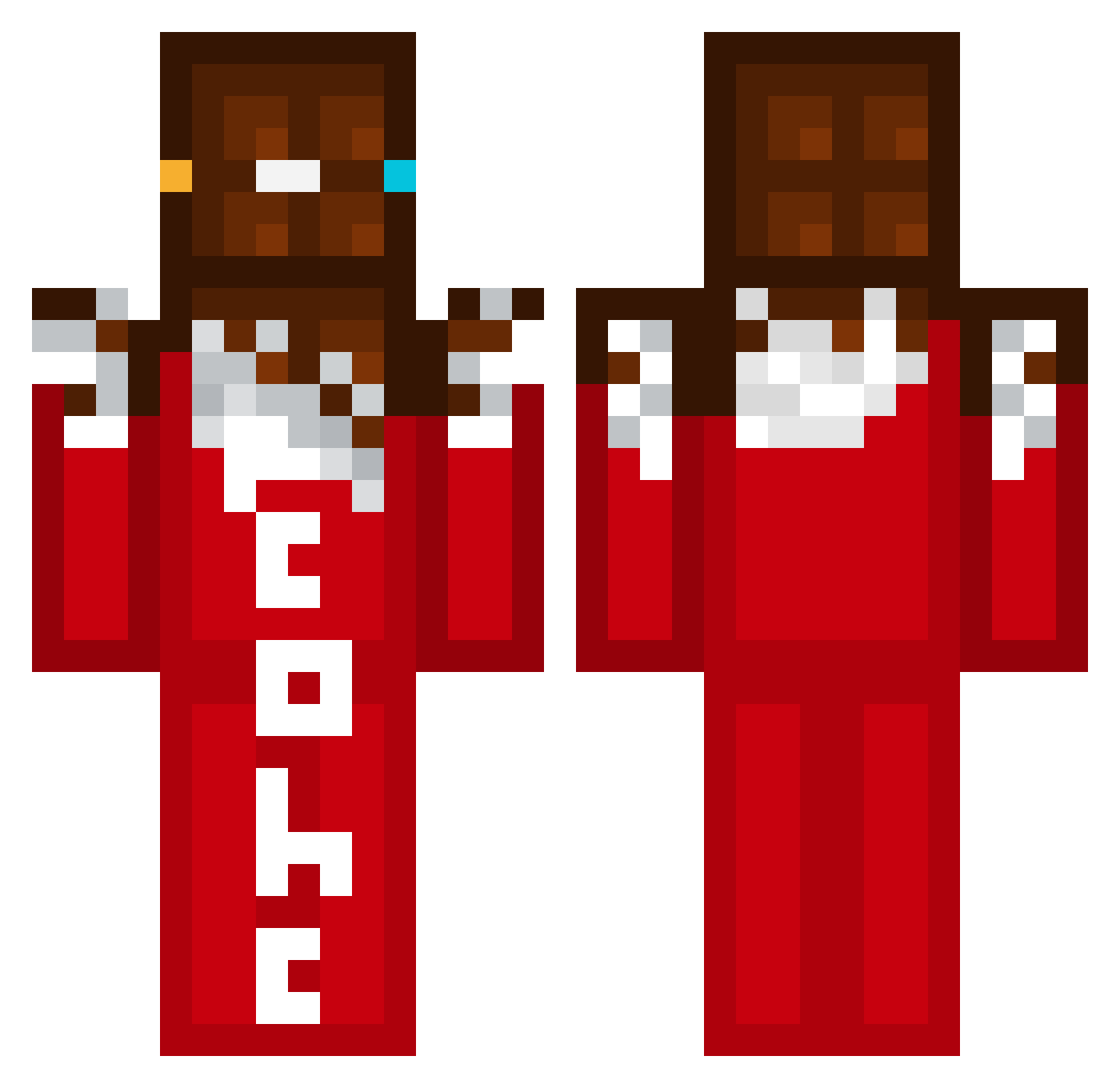 SPicosC Minecraft skin, front and back view