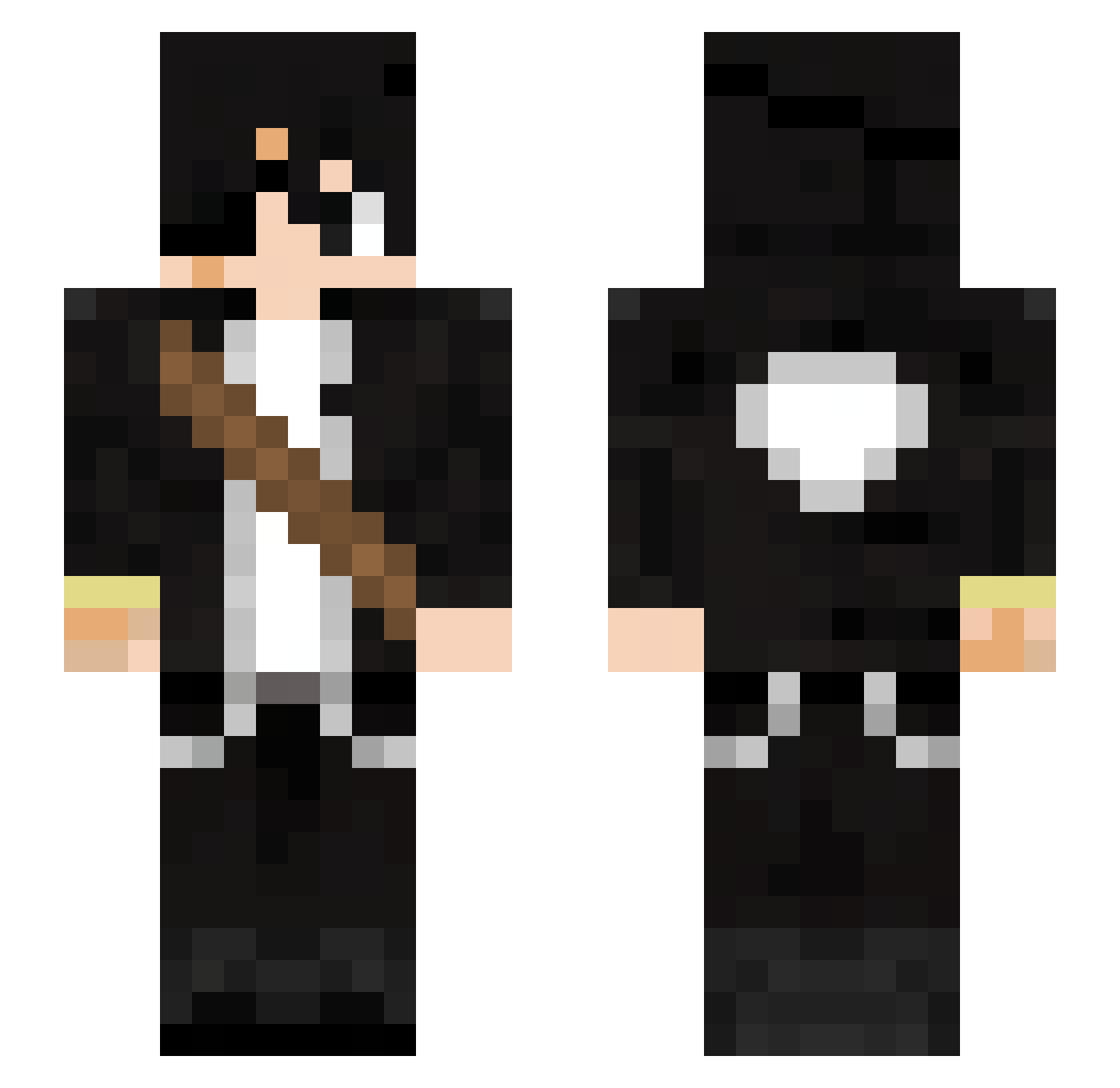 TonyRMC Minecraft skin, front and back view