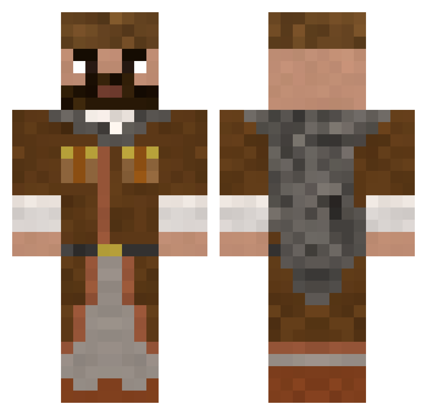 Heisenberg42099 Minecraft skin, front and back view