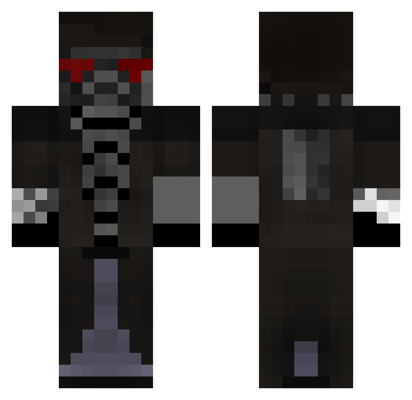 YaknoZ Minecraft skin, front and back view