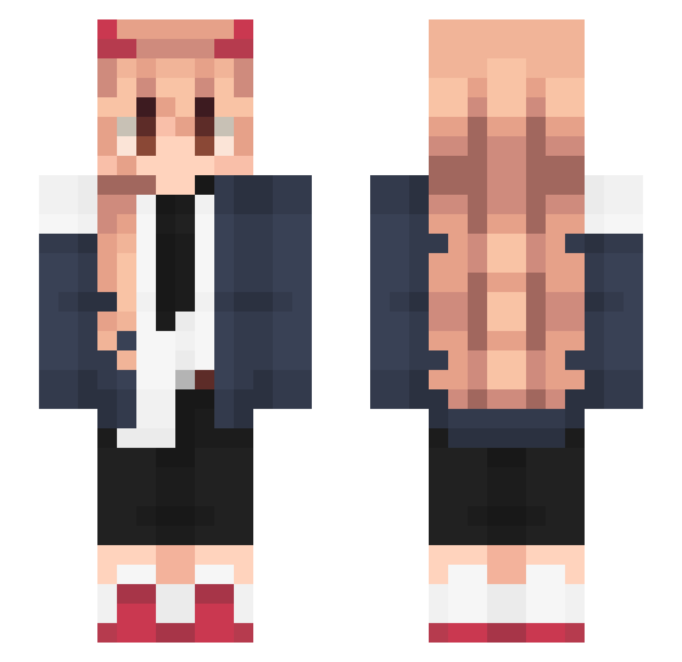 sorok1n Minecraft skin, front and back view