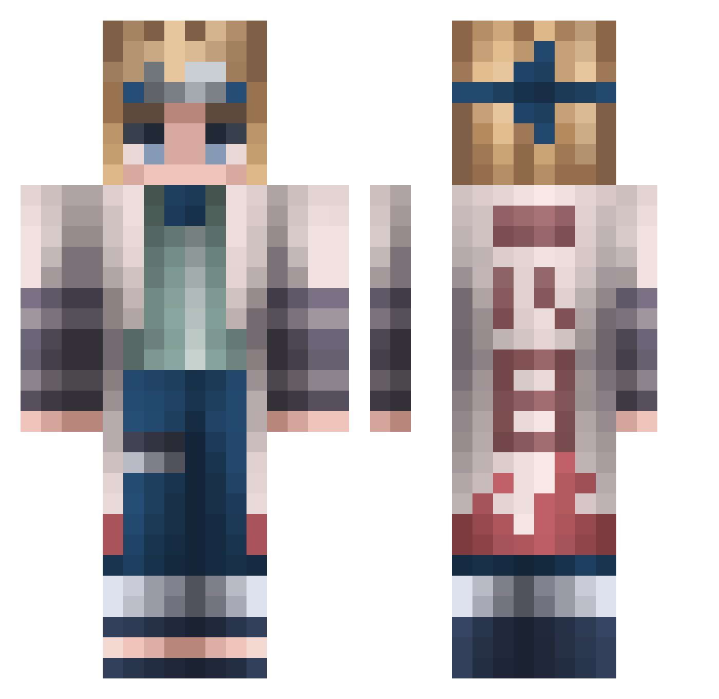 NotMobbDeep Minecraft skin, front and back view