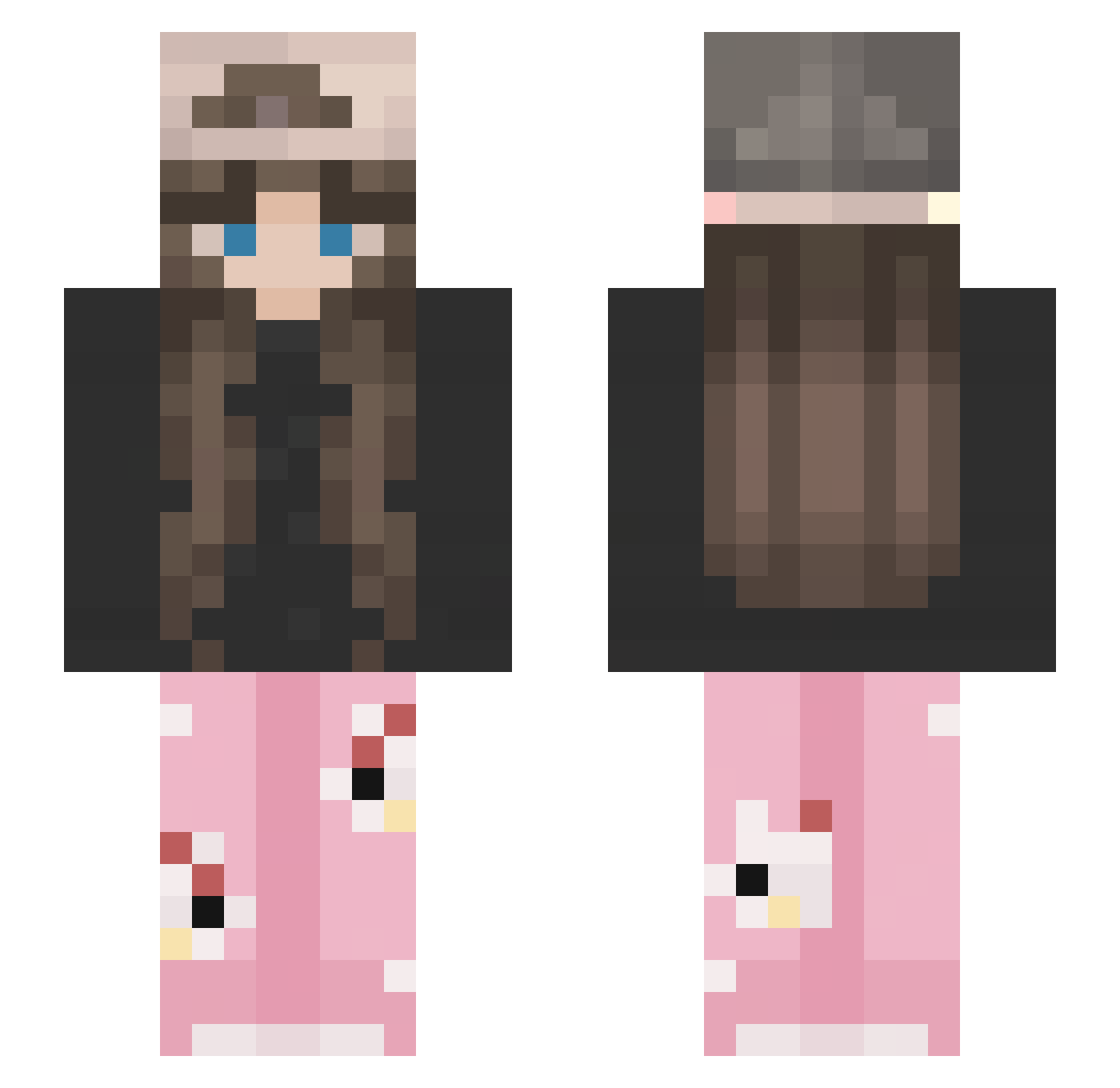 h1rune Minecraft skin, front and back view