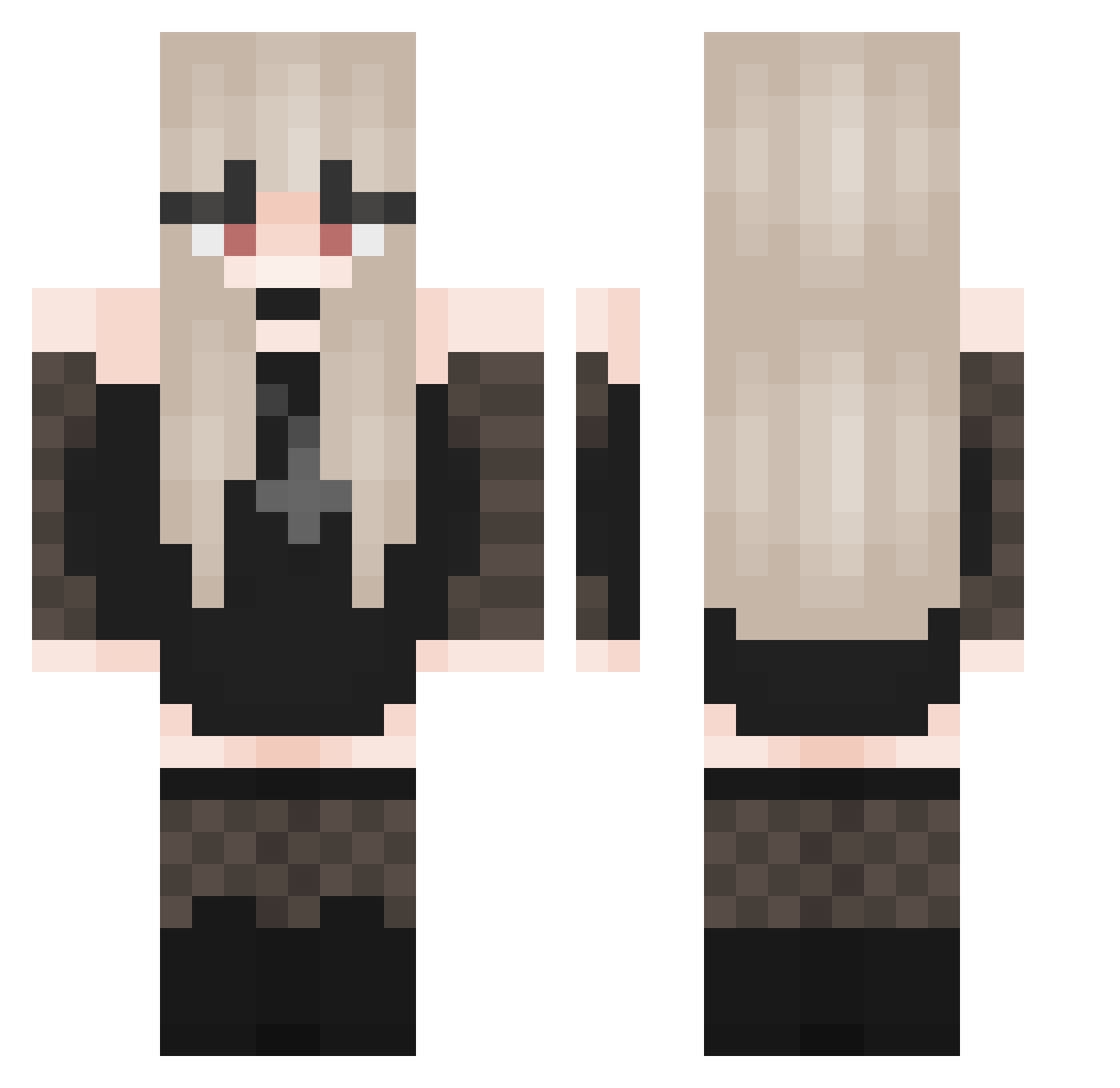 soficatko_ Minecraft skin, front and back view