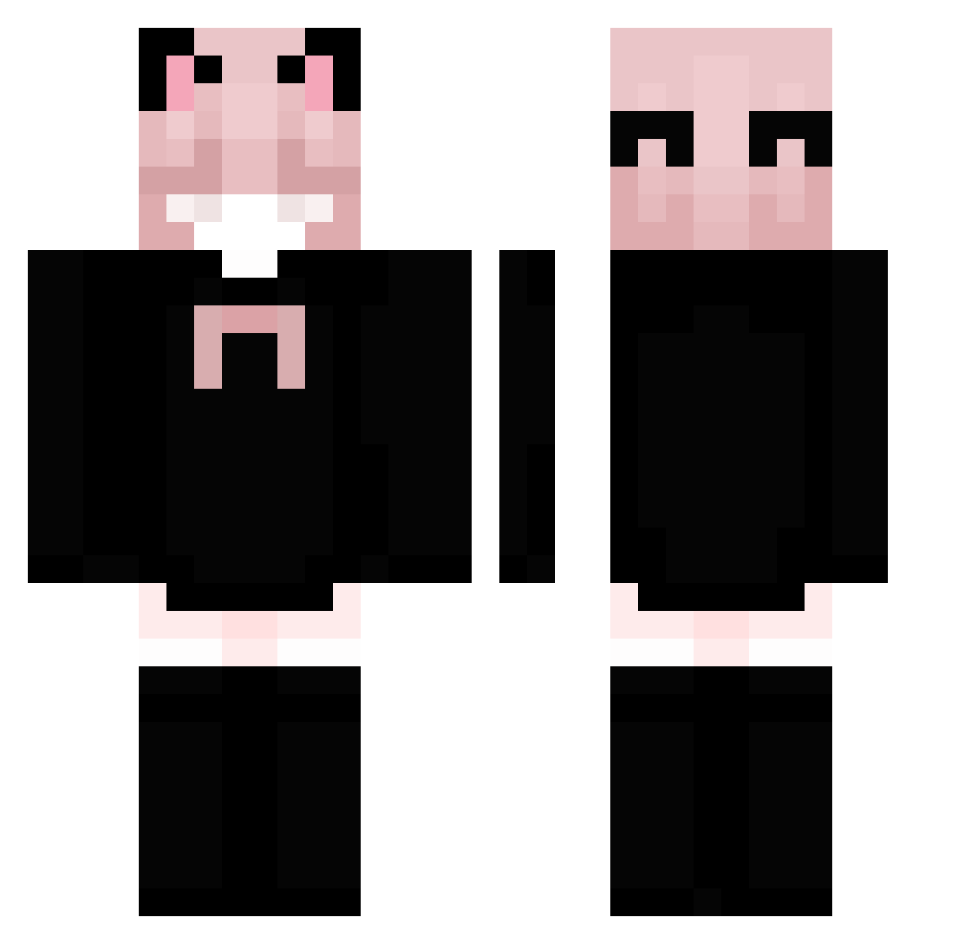 hwoper Minecraft skin, front and back view