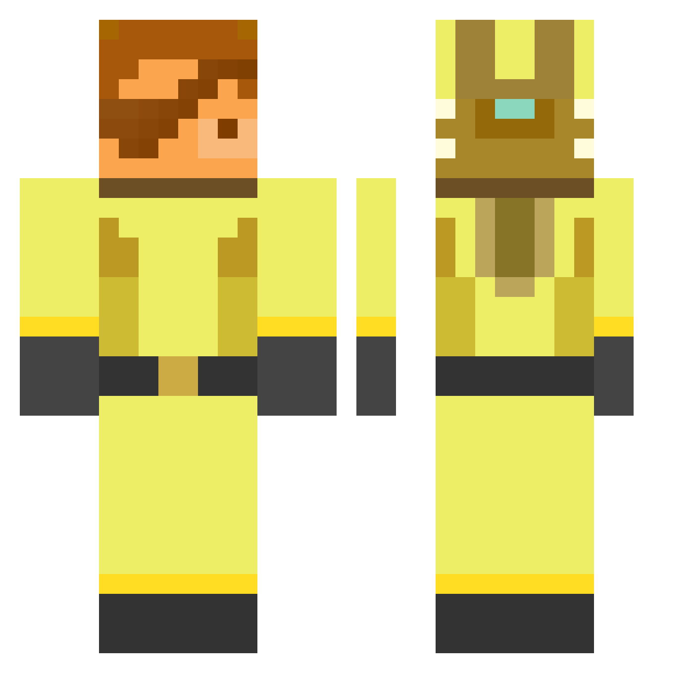 RikiMeta Minecraft skin, front and back view