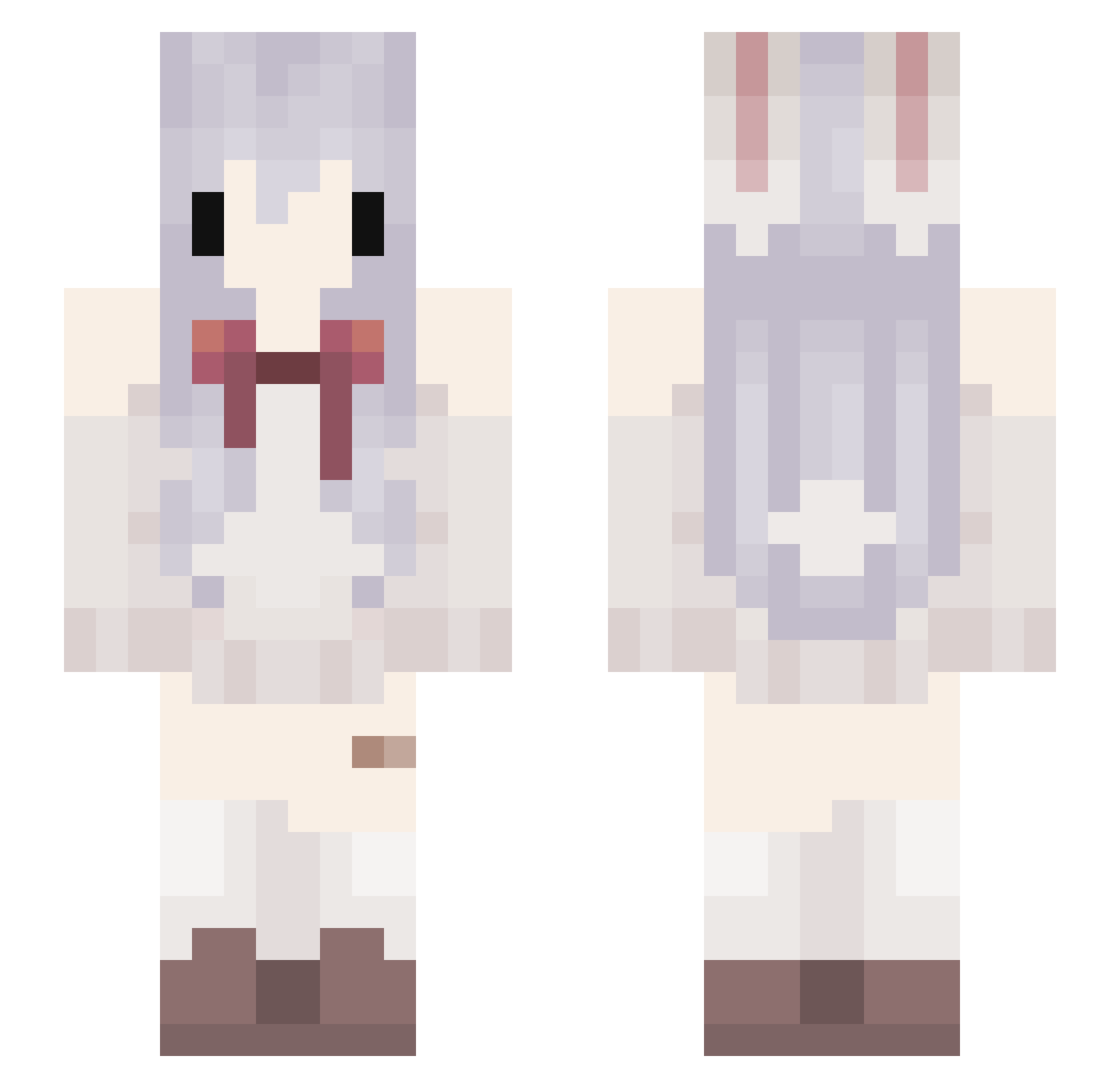 Meiiysx Minecraft skin, front and back view